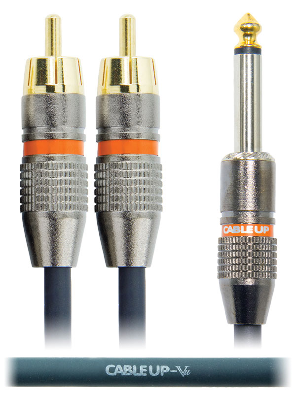 5 ft 1/4" TS Male to Dual RCA Male Parallel Y-Cable