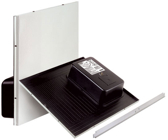 Low-Impedance Drop-In Ceiling Speaker with Back Can, Brite White Grill, 2'x2'