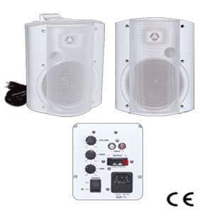Black Indoor Self-Amplified Surface-Mount Speaker Combo