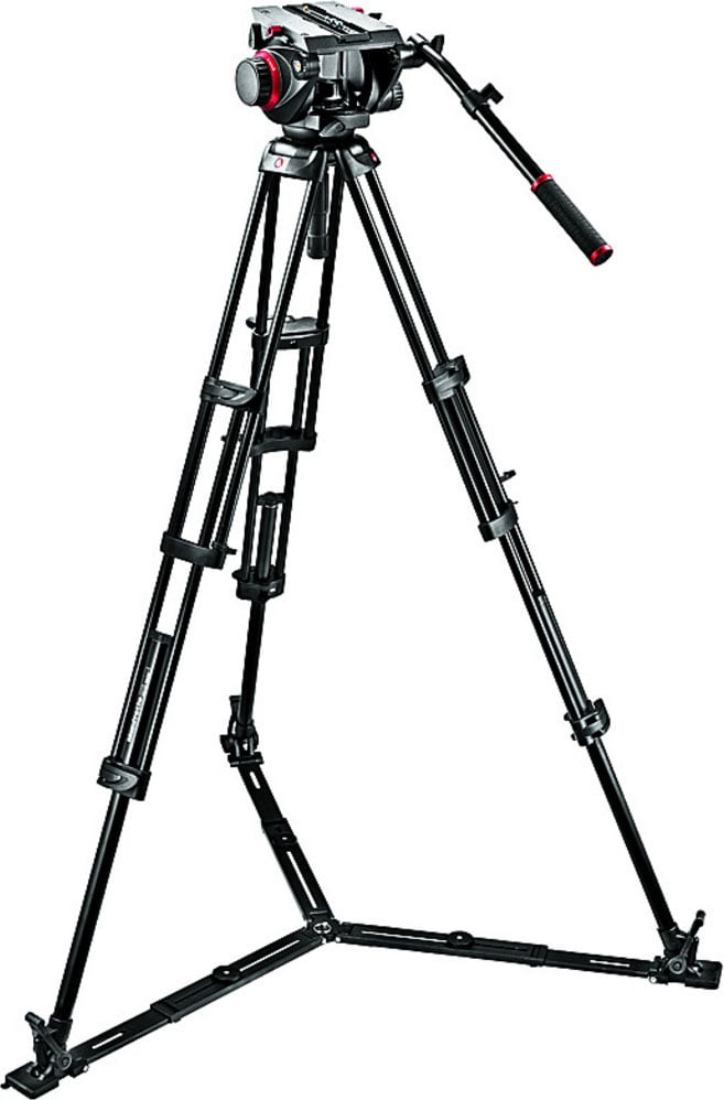 Pro Ground-Twin Kit 100 Tripod with Fluid Head, Ground Spreader