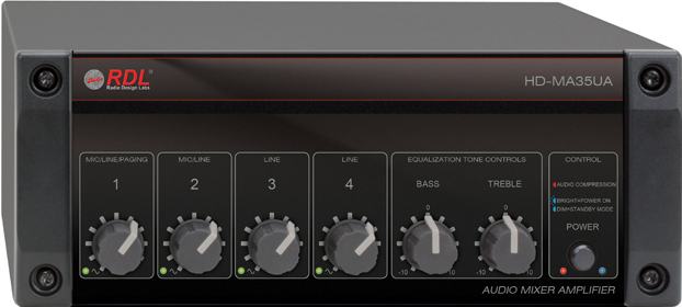 35 Watt Mixer Amplifier, 25/70/100V with Power Supply