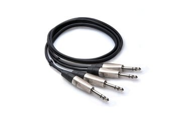 Stereo Interconnect, Dual 1/4 TRS, 3ft