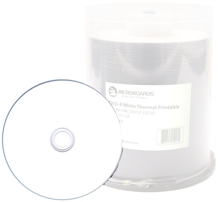 White Inkjet Printable DVD-R with Printable Hub