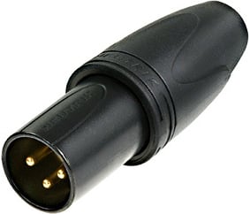 XX-HD 3-Pin XLR-M Cable Connector with Black Housing, Gold Connectors