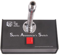 Push-to-Talk Sports Announcer's Switch with 6" Gooseneck
