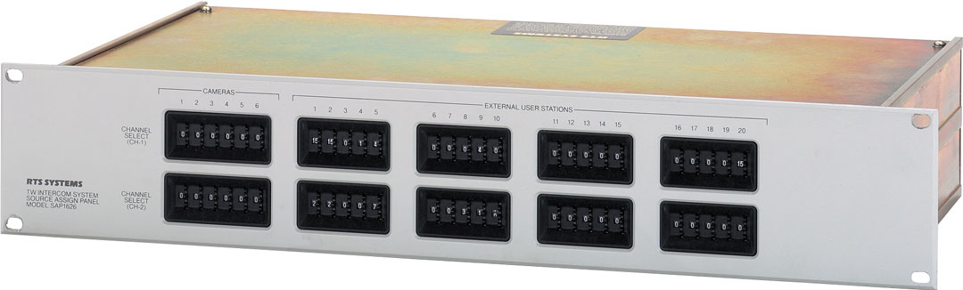 Source Assignment Panel with 12 Two-Wire Intercoms Channels & 3 Program Audio Channels