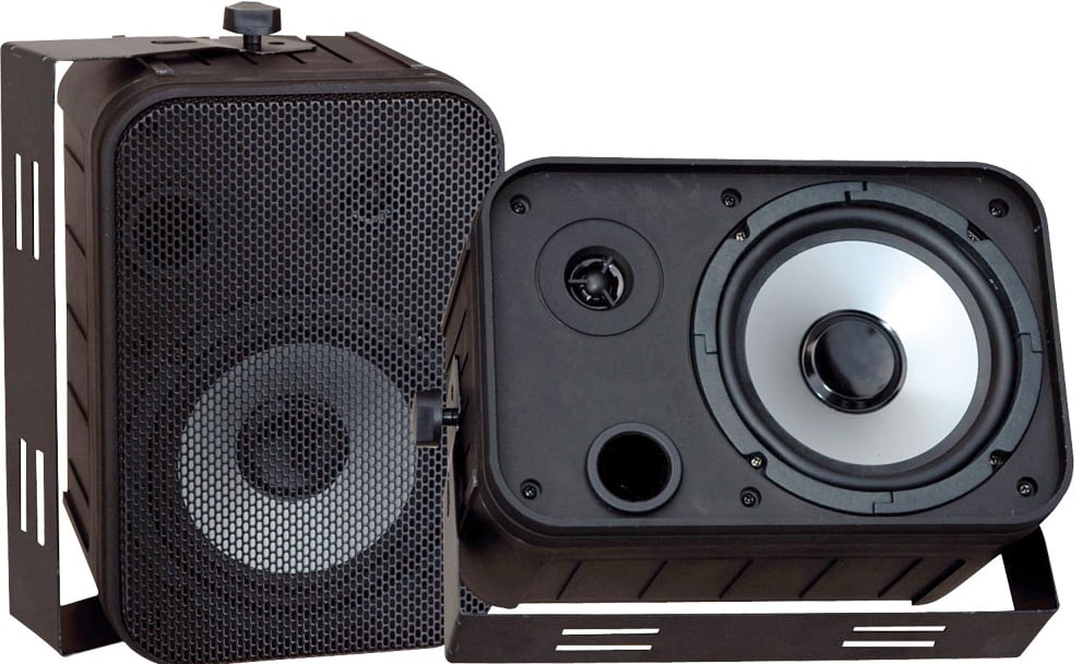 6.5" Indoor/Outdoor Black Waterproof Speaker