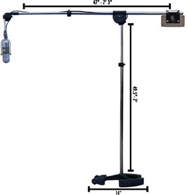 45.5"-7' Microphone Boom Stand in Black