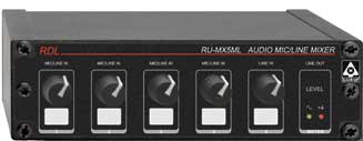 5-Channel Microphone/Line Audio Mixer with Phantom Power