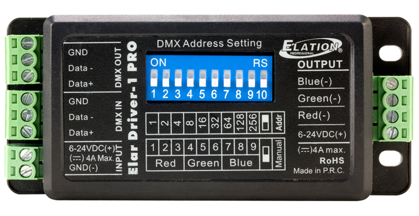 3-Channel RGB LED DMX/Manual Driver with Flicker Free Dimming