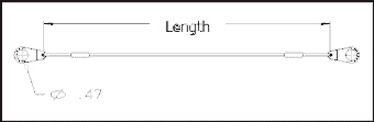 25" safety cable, 120 LB