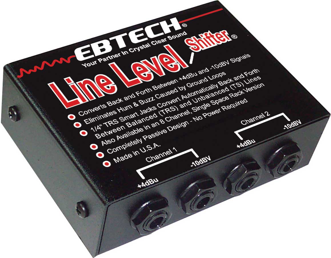 2-Channel Line Level Shifter, 1/4" Connectors