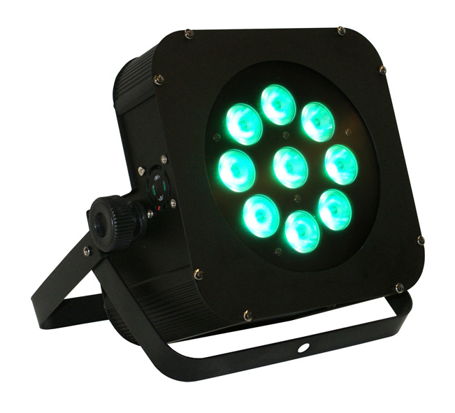Tri-Color LED Flat Par Can with Battery