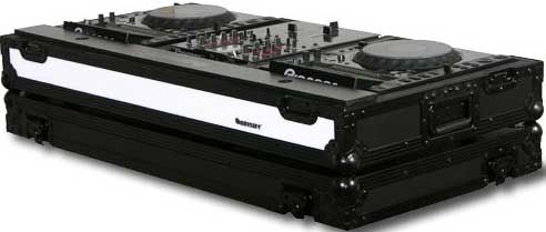 Flight FX Series DJ Coffin with Color Changing Panel & Wheels, for 2 CD/Media Players & a 10" W Mixer