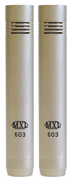 Stereo Pair of MXL 603 Cardioid Small Diaphragm Condenser Microphones with Shockmounts and Carrying Case