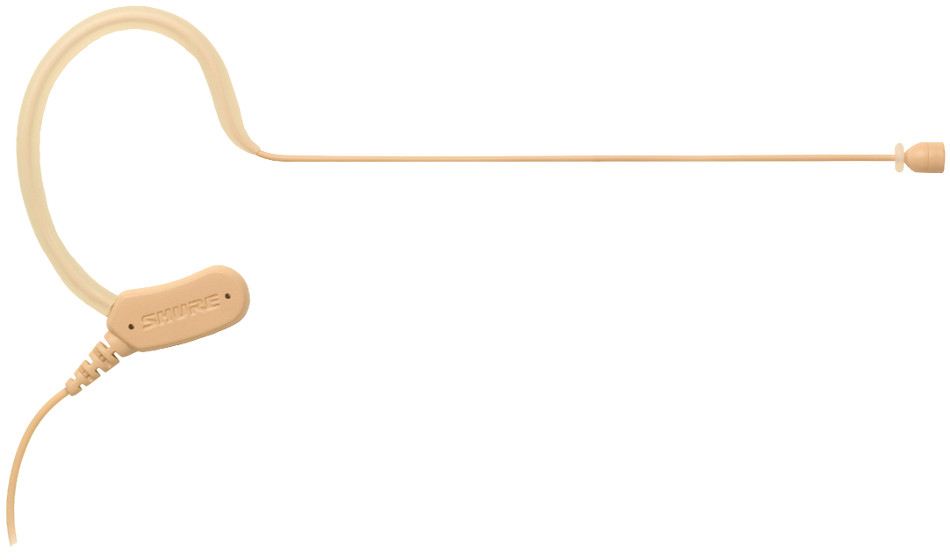 Omnidirectional Condenser Headworn Microphone with TQG Connector in Tan