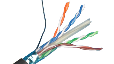 CAT6 SHIELDED TWISTED PAIR EITHERNET CABLE, 1000ft,Black