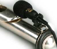 Flute Microphone with Shock Absorbant Clip, Cardioid, Condenser, Includes APS-910 Phantom Power Adapter