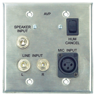 Mountable A/V Interface with Steel Wallplate (AV1A Shown)