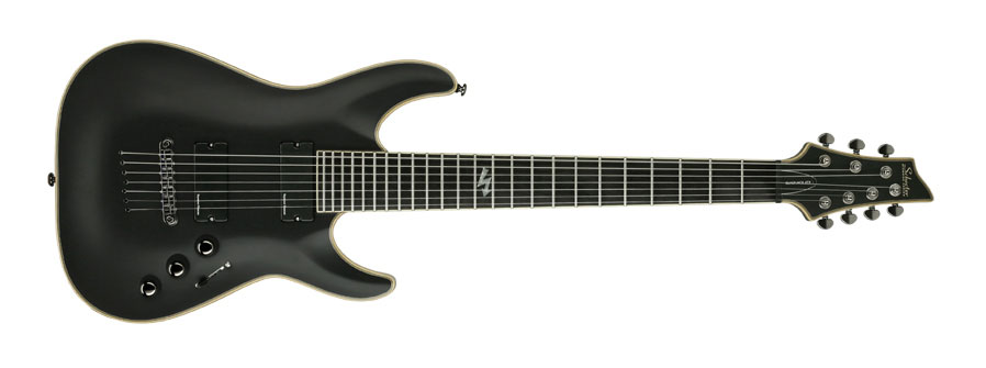 Electric Guitar, 7 String, Aged Black Satin