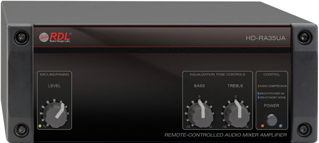 35 Watt, 25/70/100V Remote Mixer Amplifier with Power Supply