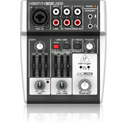 Mixer, 5-Input, USB/Audio Interfce