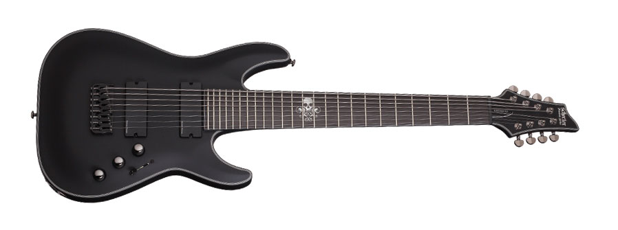 BlackJack 8 String Baritone Electric Guitar, Black