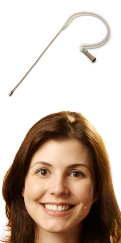 E6i Earset Microphone for Sennheiser wireless, -10dB, Tan