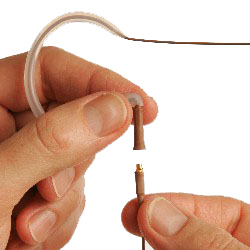 Replacement Snap-On 1mm Cable for the E6 and E6i EarSet Microphones, Light Beige, Shure TA4F Connector (Tiny QG)