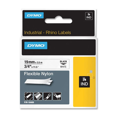 3/4" Industrial Flexible White Nylon Label Tape for Rhino Label Printers
