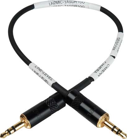 1/8" Line Attenuation Cable, DSLR to Tascam DR100, 35dB Pad