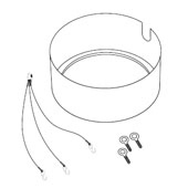 3-Piece Bass Loudspeaker Pendant Mounting Kit in White