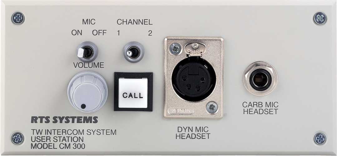 Console Mount 2-Channel Intercom User Station with A4F Headphone Connector
