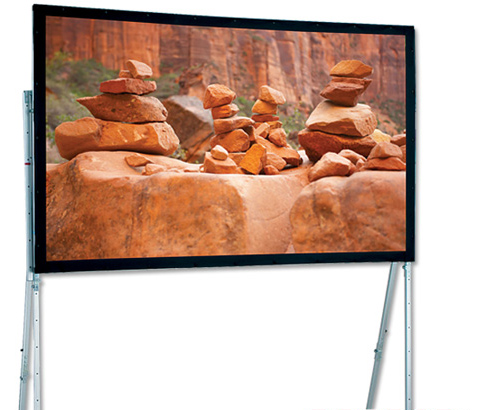 Portable Projection Screen, 83" x 144", w/Standard Legs
