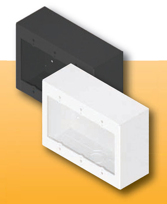 3 Gang Surface Mount Gang Box, Black, Model #17190