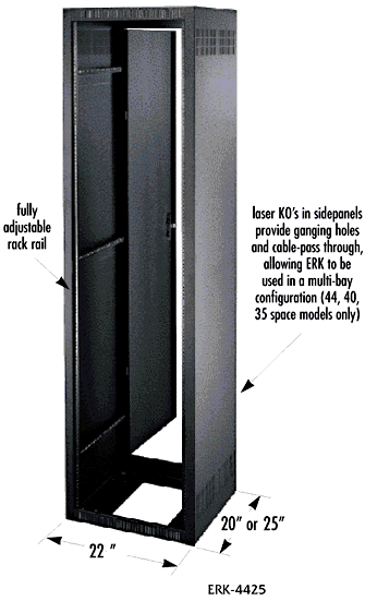 35-Space, 25" Deep Knockdown Standalone Rack