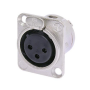 3-Pin XLR Female Chassis Connector with Solder Springs and Nickel Housing