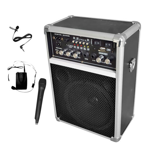400W Dual-Channel Wireless PA System with 2 VHF Wireless Microphones