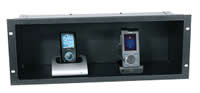Portable Media Shelf with Black Textured Finish