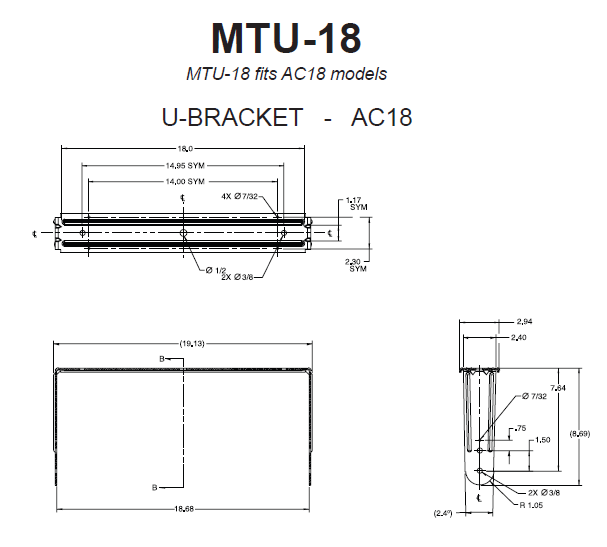 U-Bracket for AC1895/AC1826