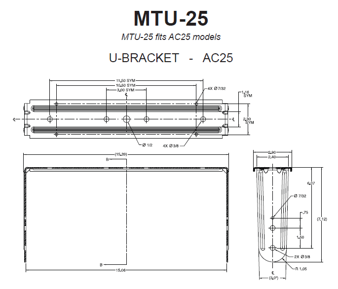 U Bracket for AC25, Black