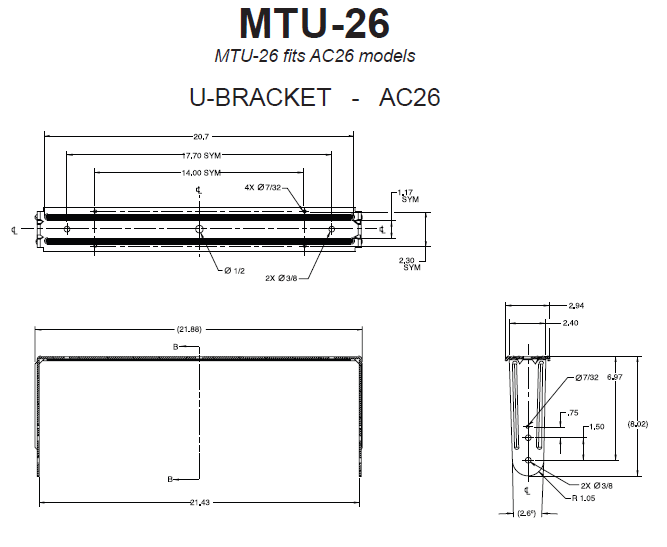 U Bracket for AC26, White