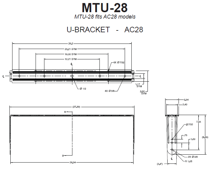 U Bracket for AC28/95 AC28/26