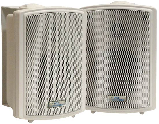 Pair of 3.5" Indoor/Outdoor Waterproof Wall-Mount Speakers in White