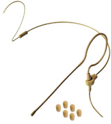 Beige Waterproof CO-5 Earworn Mic with Dual Earset Clip, Windscreens, 3.5mm Locking Connector for Sennheiser Wireless Systems