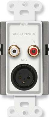 Mic (XLR)/Line (RCA) Wall Plate Audio Input Assembly