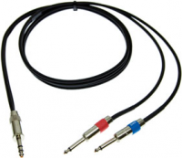 12 ft. Excellines 1/4" TRS Male to 2x 1/4" TS Males Insert Patch Y-Cable