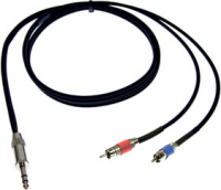 20 ft. Excellines 1/4" TRS to 2x RCA Insert Patch Cable