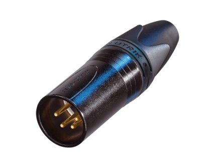 4-Pin Black Metal XLR-M Cable Connector with Gold Contacts