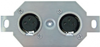 Floor Plate with 2x Receptacles for Mic Input Connectors